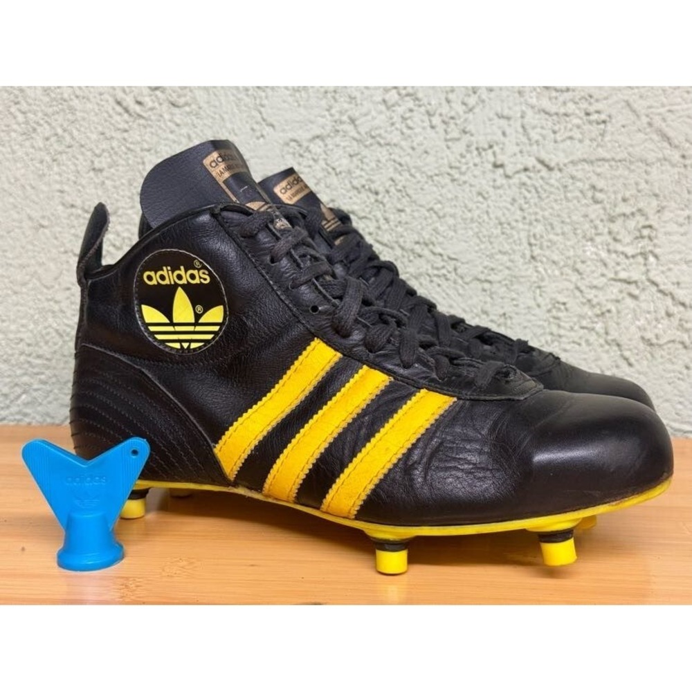 Size 8 - Vintage Adidas Beckenbauer Super Football (Soccer) Cleats Black Yellow